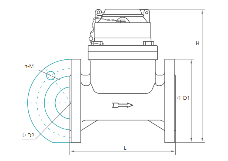 product-750-529 DN200 horizontal water meter China good price woltman type flange water meter